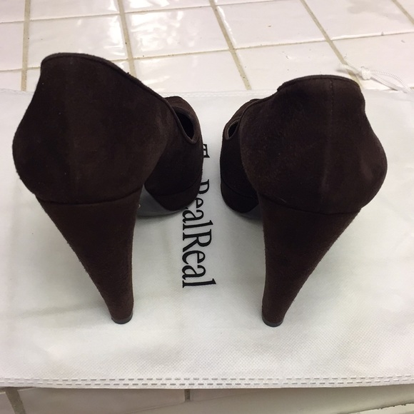 Prada Suede Peep Toe Heels - Picture 6 of 9